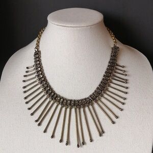 TREND 2026 Handcrafted Necklace Starburst Ethnic Brass Hanging Stems Choker